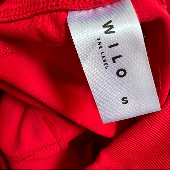 WILO THE LABEL RED HIGH WAISTED RIBBED LEGGINGS SIZE SMALL - Picture 8 of 9